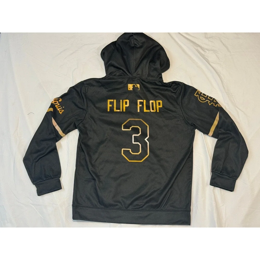 Zootop Bear St Louis Cardinals MLB Hoodie Black Gold Flip Flop 3 Mens Medium